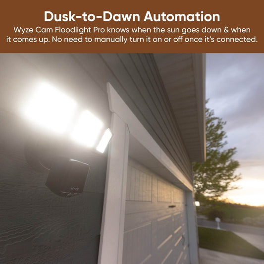 Wyze - Floodlight Camera Pro, 3000 Lumen LEDs, 180° Wide View, 2k HD Outdoor Wi-Fi Floodlight Home Security Camera - Black