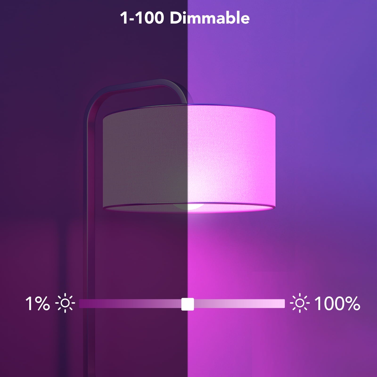 Govee Smart LED Bulbs A19 800LM, 9W RGBWW Color-Changing Light Bulbs, E26 Base, 2-Pack, WiFi + Bluetooth