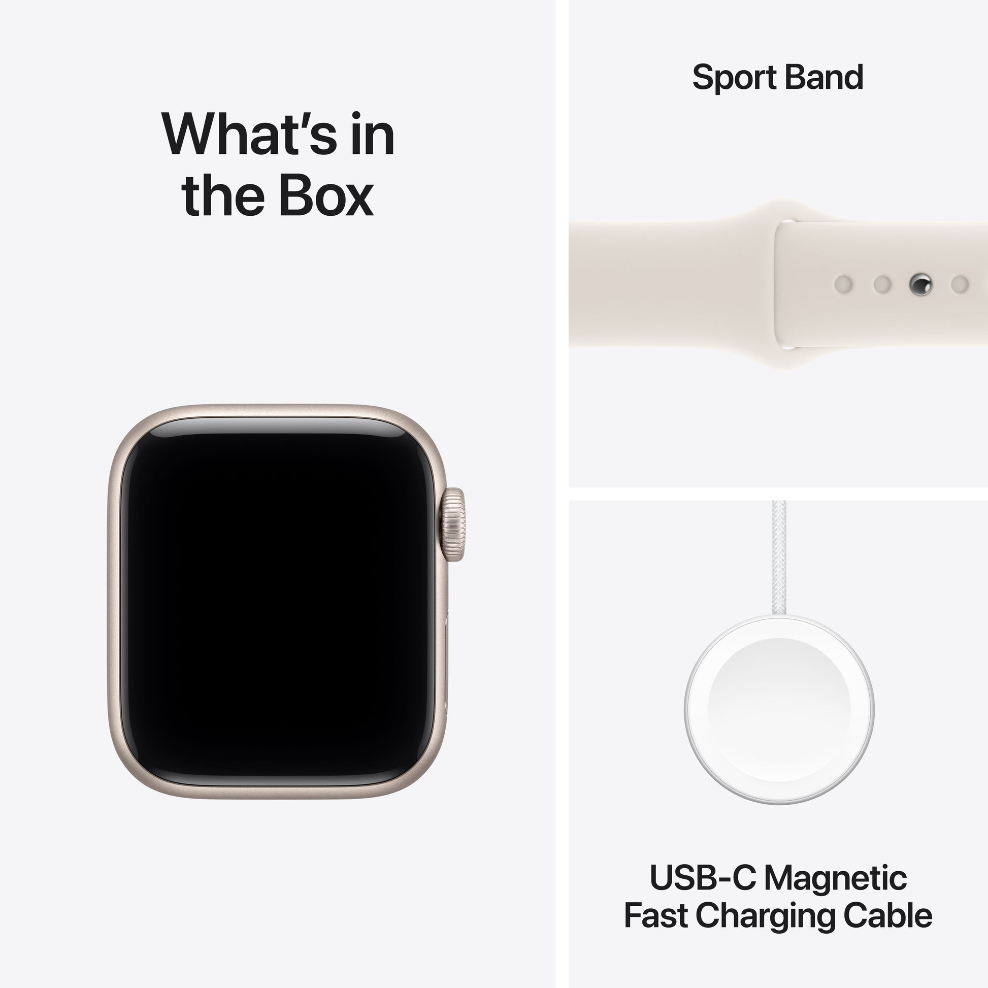 Apple Watch SE 3 GPS 40mm Starlight Aluminum Case with Starlight Sport Band - S/M