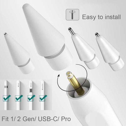 Upgraded Tips for Apple Pencil, Mix Replacement Pencil Tips for Apple Pencil 2nd/ 1st Gen/USB-C/Pencil Pro Tips(6 PCS)