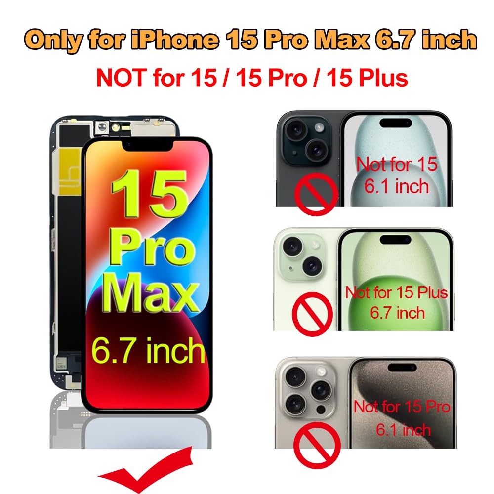 for iPhone XR Screen Replacement 6.1 inch,LCD Display Touch Screen Digitizer Assembly with Repair Tools, Compatible with Model A1984, A2105, A2106, A2108