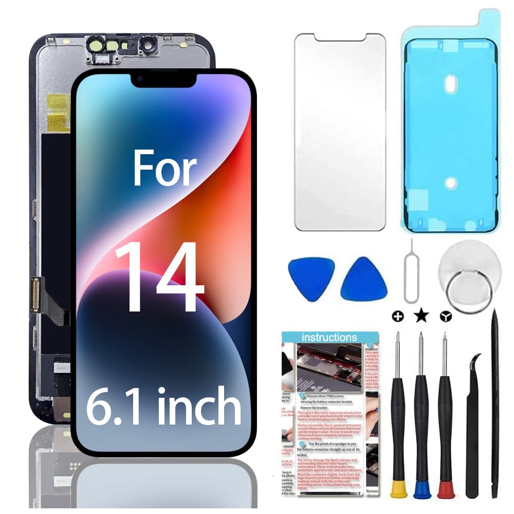 for iPhone XR Screen Replacement 6.1 inch,LCD Display Touch Screen Digitizer Assembly with Repair Tools, Compatible with Model A1984, A2105, A2106, A2108