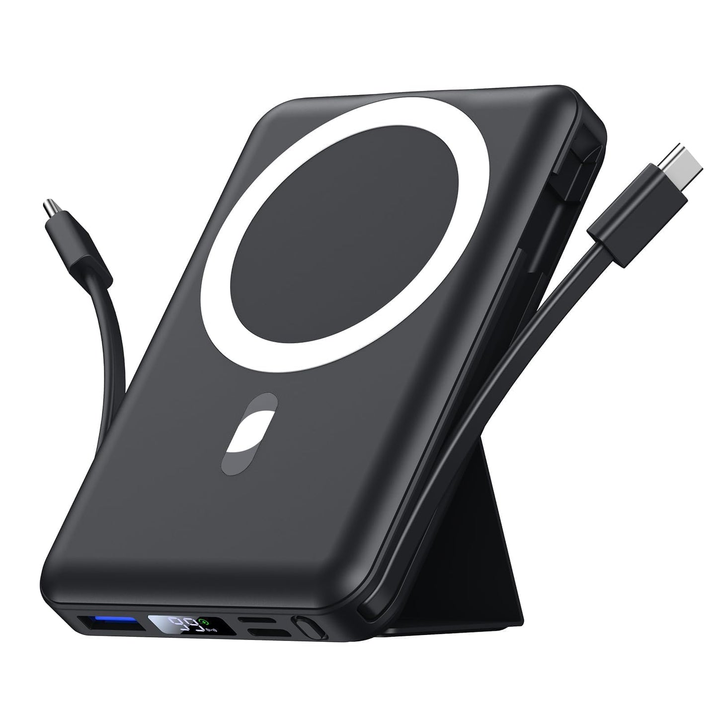 Azmuth for Magsafe Battery Pack, 10000mAh Magnetic Power Bank 22.5W PD Fast Charging with LED Display Wireless Portable Charger for Magsafe with Stand for iPhone 17/16/15/14/13/12/Pro/Pro Max