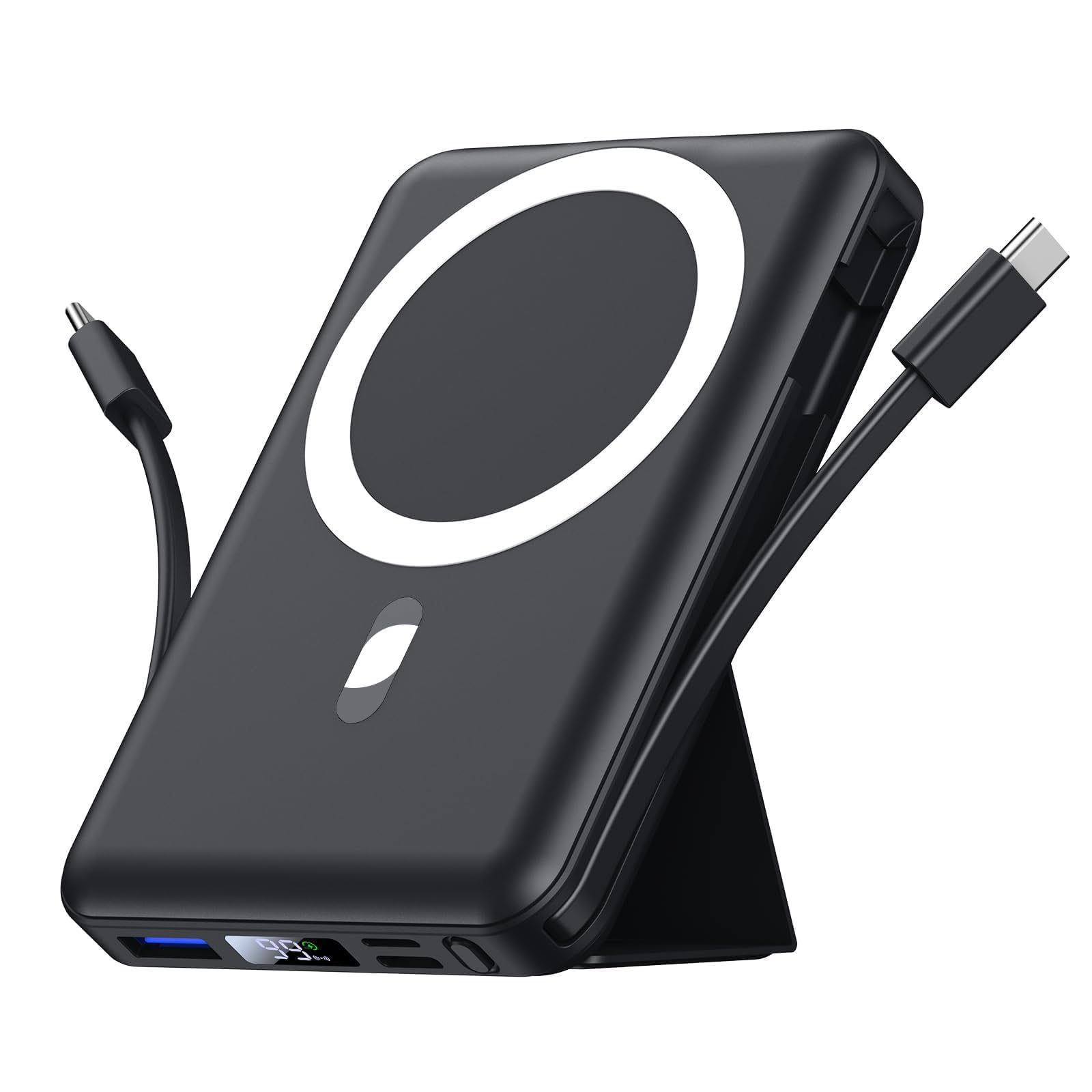 Azmuth for Magsafe Battery Pack, 10000mAh Magnetic Power Bank 22.5W PD Fast Charging with LED Display Wireless Portable Charger for Magsafe with Stand for iPhone 17/16/15/14/13/12/Pro/Pro Max