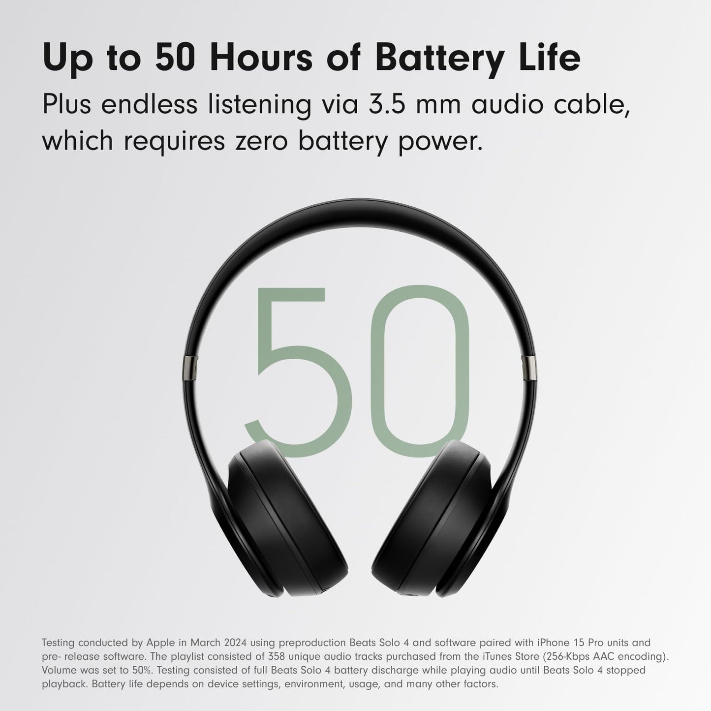 Beats Solo 4 - Wireless Bluetooth On-Ear Headphones, Apple & Android Compatible, Up to 50 Hours of Battery Life - Matte Black (Renewed Premium)