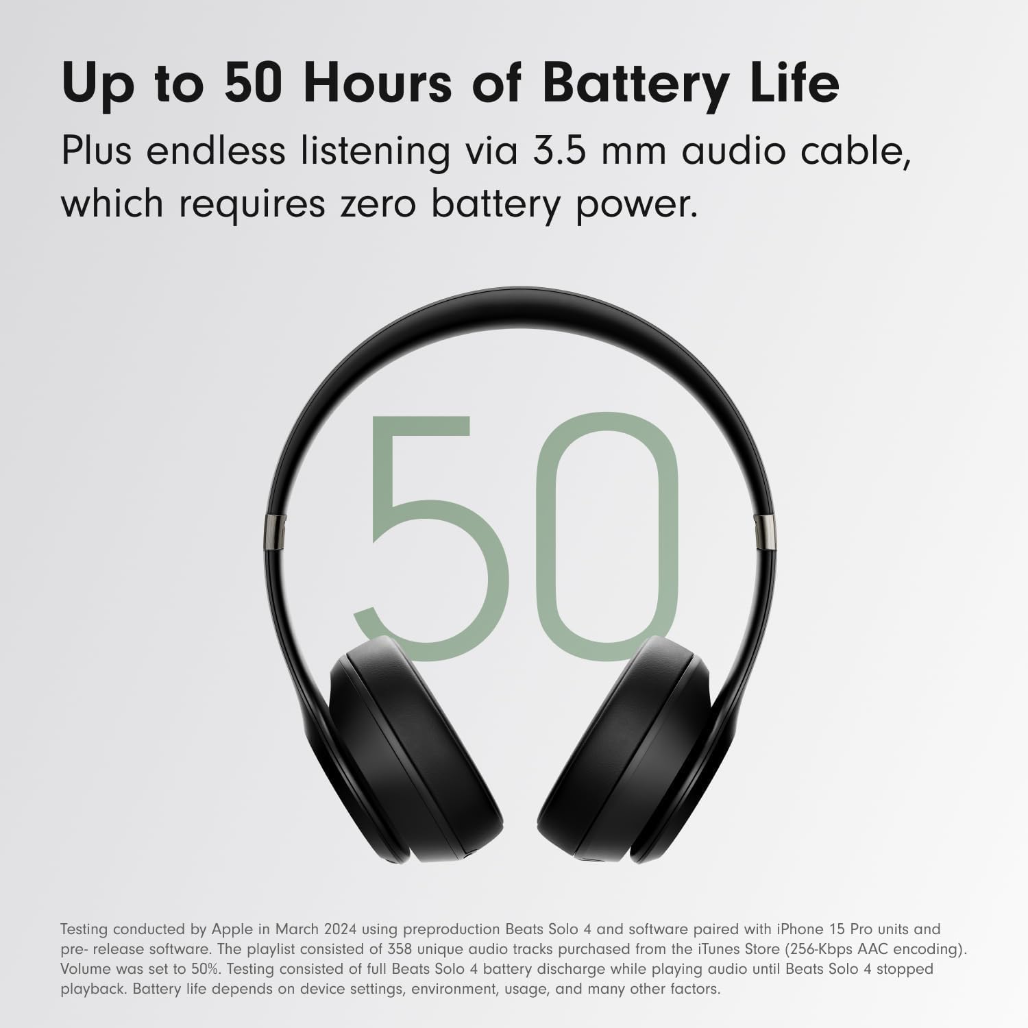 Beats Solo 4 - Wireless Bluetooth On-Ear Headphones, Apple & Android Compatible, Up to 50 Hours of Battery Life - Matte Black (Renewed Premium)