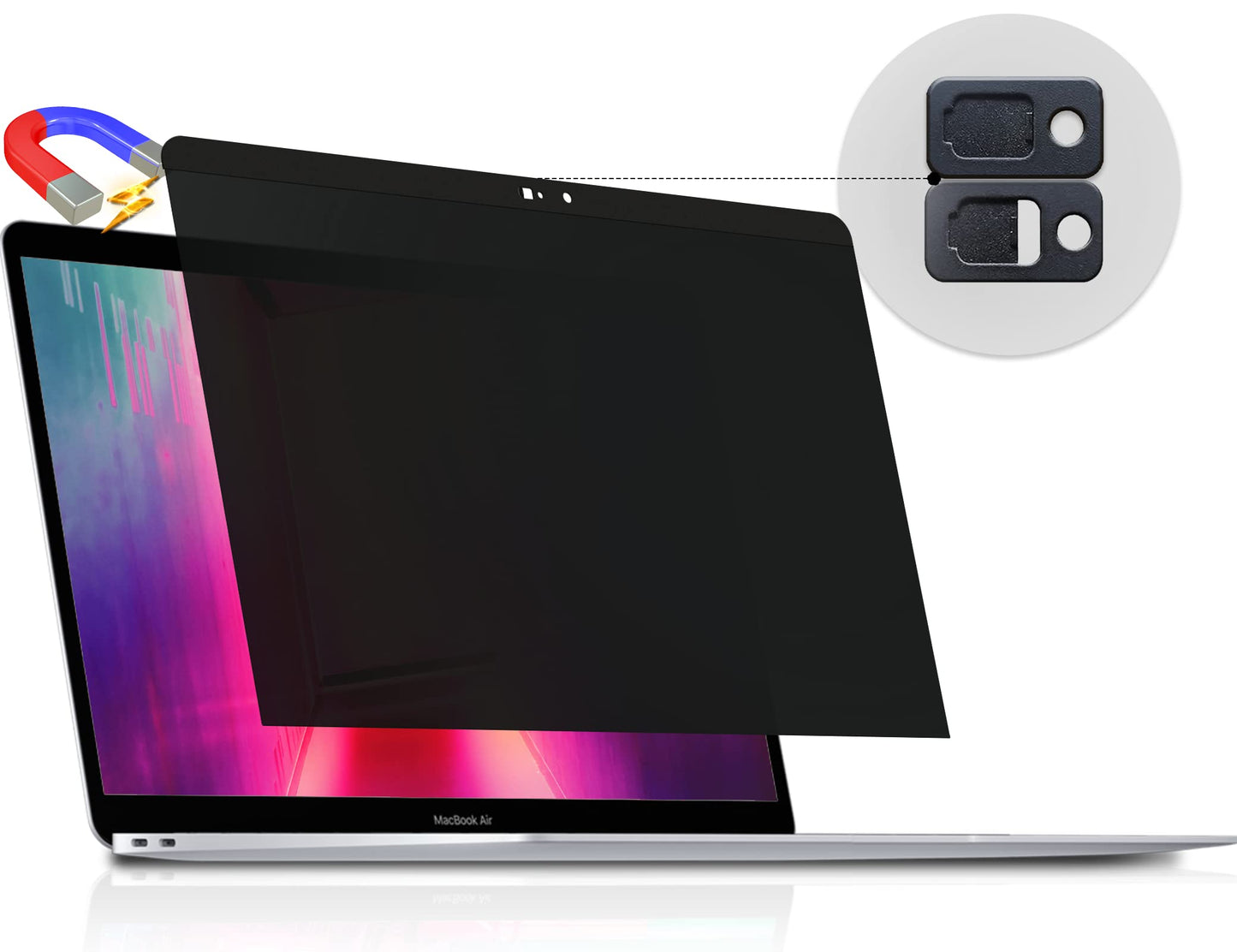 Magnetic Privacy Screen for Macbook Pro 13 Inch (2016-2022, M1, M2) / Macbook Air 13 in (2018-2021, M1), Removable Anti Blue Light Glare Filter for Mac 13In Laptop