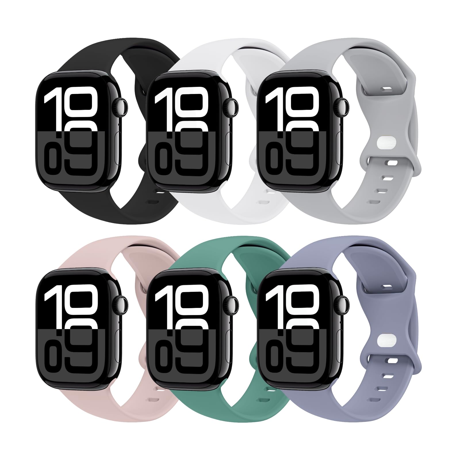 THWALK 6 Pack Sport Bands Compatible with Apple Watch Band Ultra 3/2/1 49mm, Series 11/10 46/42mm, 9/8/7 45/41mm, SE/6/5/4 44/40mm, 3/2/1 42/38mm for Women Men