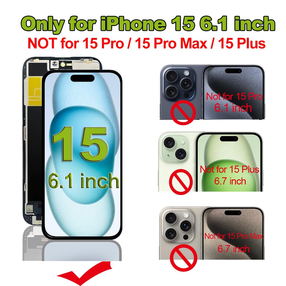 for iPhone XR Screen Replacement 6.1 inch,LCD Display Touch Screen Digitizer Assembly with Repair Tools, Compatible with Model A1984, A2105, A2106, A2108