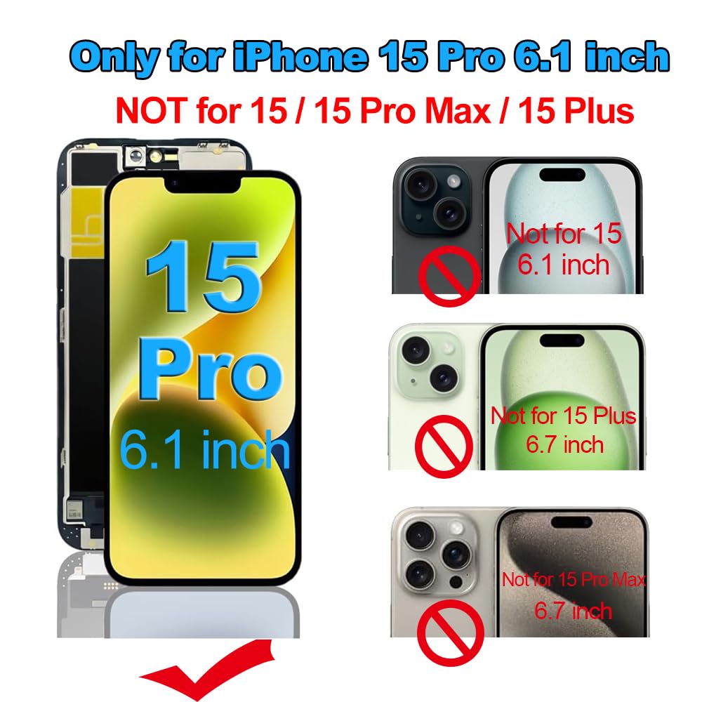 for iPhone XR Screen Replacement 6.1 inch,LCD Display Touch Screen Digitizer Assembly with Repair Tools, Compatible with Model A1984, A2105, A2106, A2108