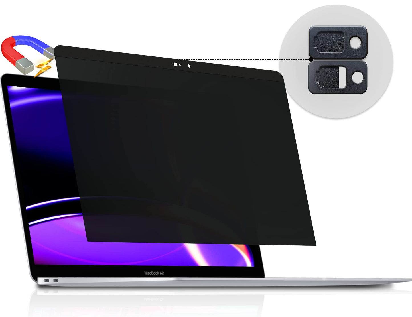 Magnetic Privacy Screen for Macbook Pro 13 Inch (2016-2022, M1, M2) / Macbook Air 13 in (2018-2021, M1), Removable Anti Blue Light Glare Filter for Mac 13In Laptop