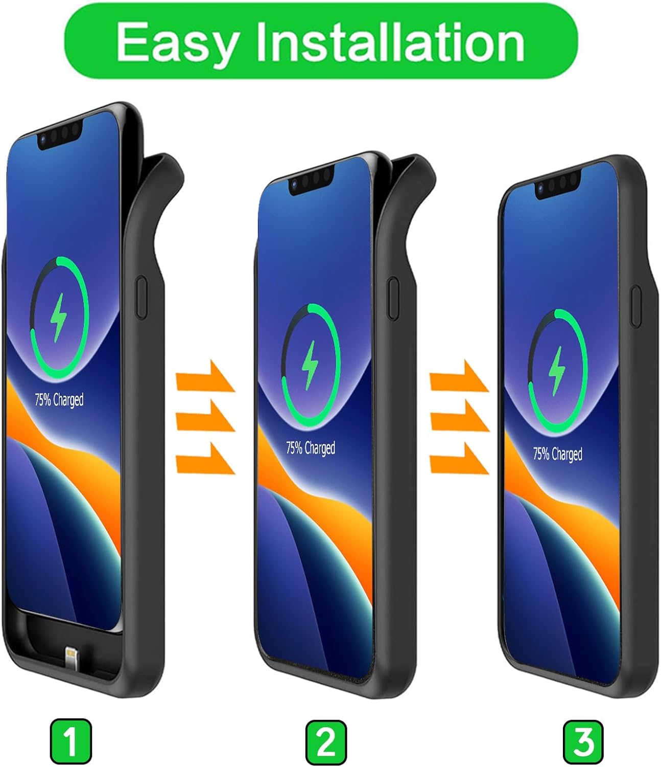 Battery Case for iPhone 16e, Upgraded 10000mAh Pack Rechargeable Charger Case with Wireless Charging Compatible for iPhone 16e (6.1 inch) External Battery Charging Cover(Black)