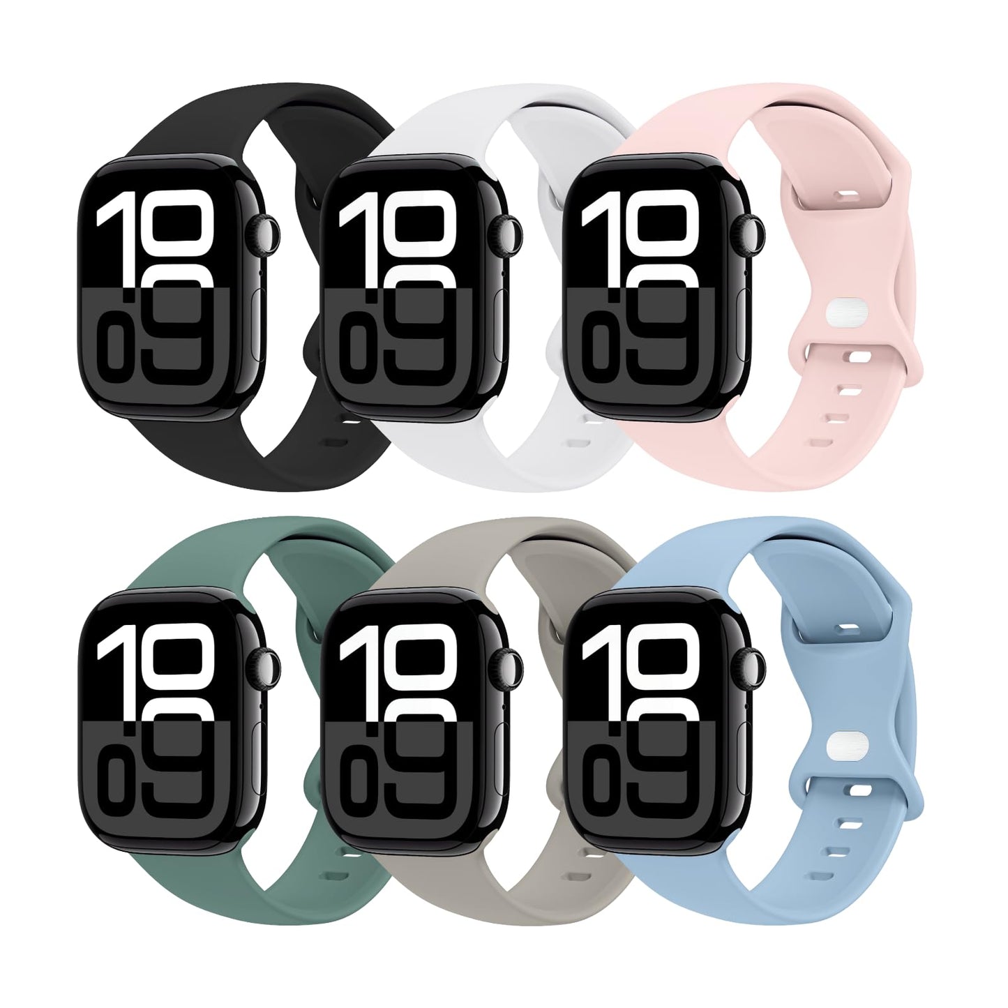 THWALK 6 Pack Sport Bands Compatible with Apple Watch Band Ultra 3/2/1 49mm, Series 11/10 46/42mm, 9/8/7 45/41mm, SE/6/5/4 44/40mm, 3/2/1 42/38mm for Women Men