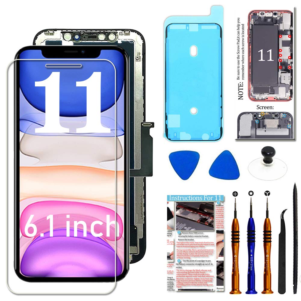for iPhone XR Screen Replacement 6.1 inch,LCD Display Touch Screen Digitizer Assembly with Repair Tools, Compatible with Model A1984, A2105, A2106, A2108