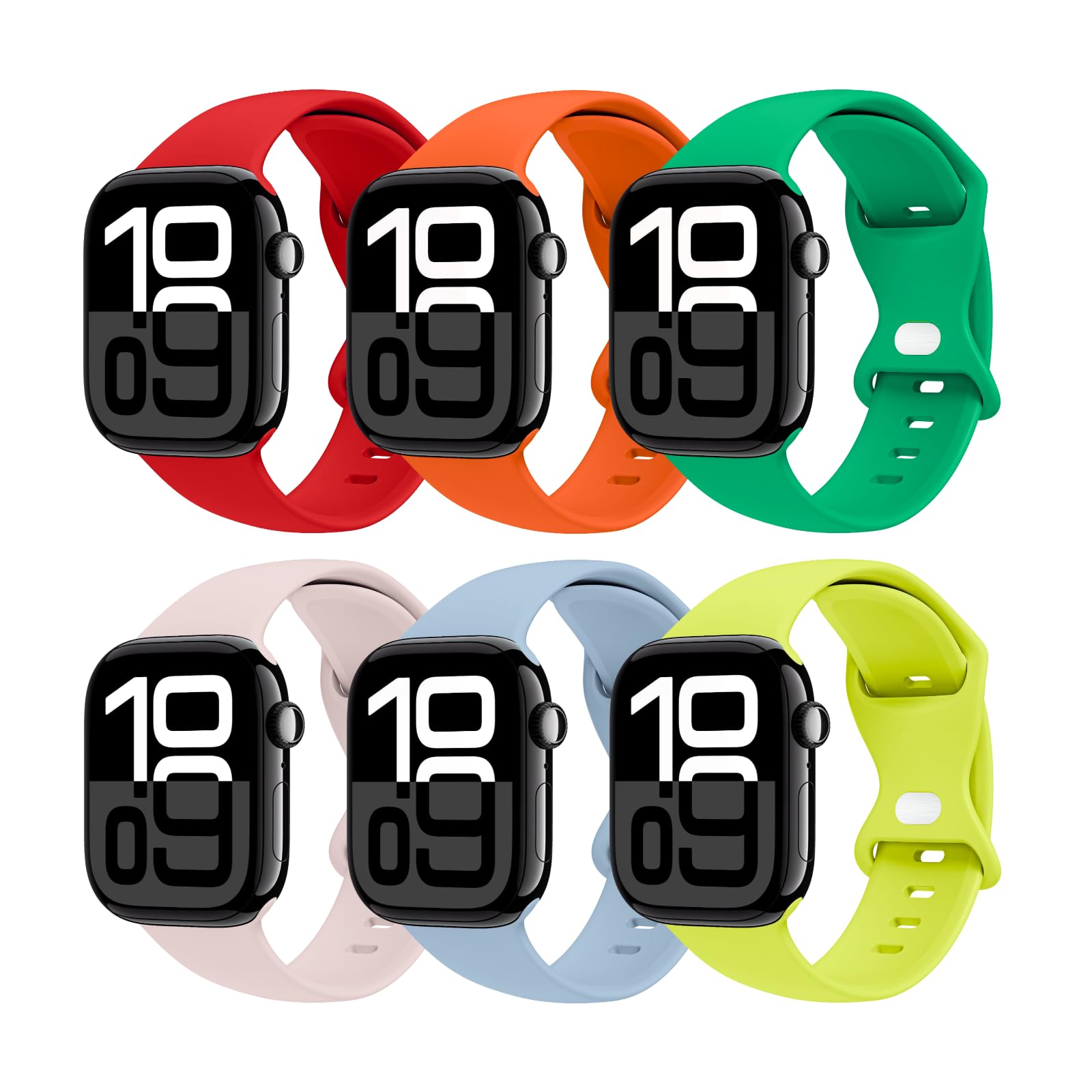 THWALK 6 Pack Sport Bands Compatible with Apple Watch Band Ultra 3/2/1 49mm, Series 11/10 46/42mm, 9/8/7 45/41mm, SE/6/5/4 44/40mm, 3/2/1 42/38mm for Women Men