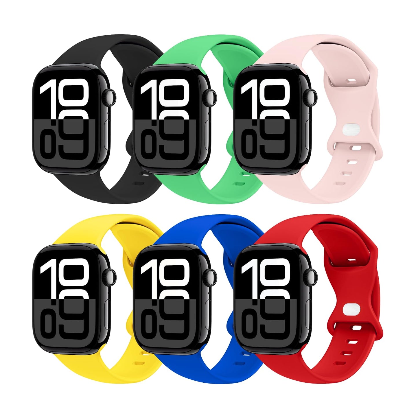 THWALK 6 Pack Sport Bands Compatible with Apple Watch Band Ultra 3/2/1 49mm, Series 11/10 46/42mm, 9/8/7 45/41mm, SE/6/5/4 44/40mm, 3/2/1 42/38mm for Women Men