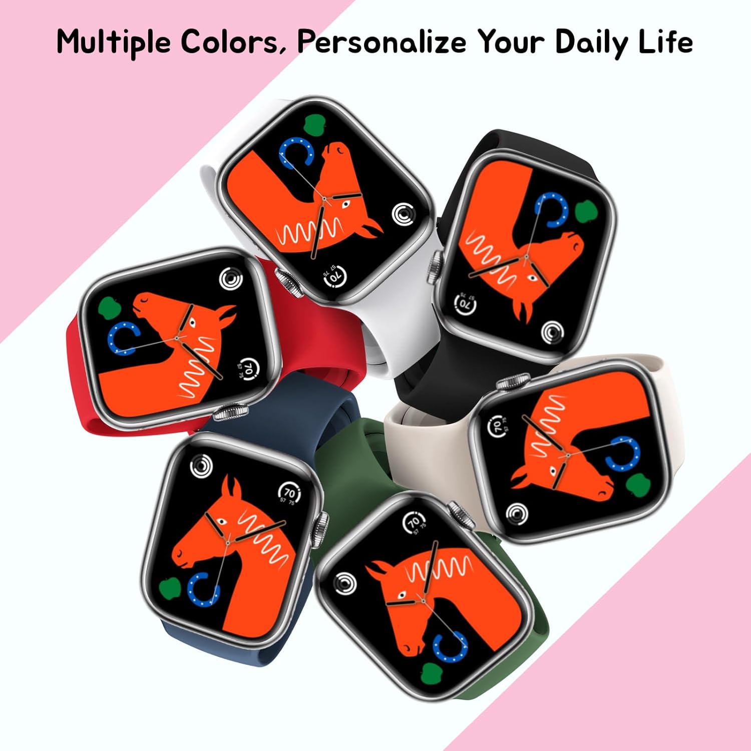 THWALK 6 Pack Sport Bands Compatible with Apple Watch Band Ultra 3/2/1 49mm, Series 11/10 46/42mm, 9/8/7 45/41mm, SE/6/5/4 44/40mm, 3/2/1 42/38mm for Women Men