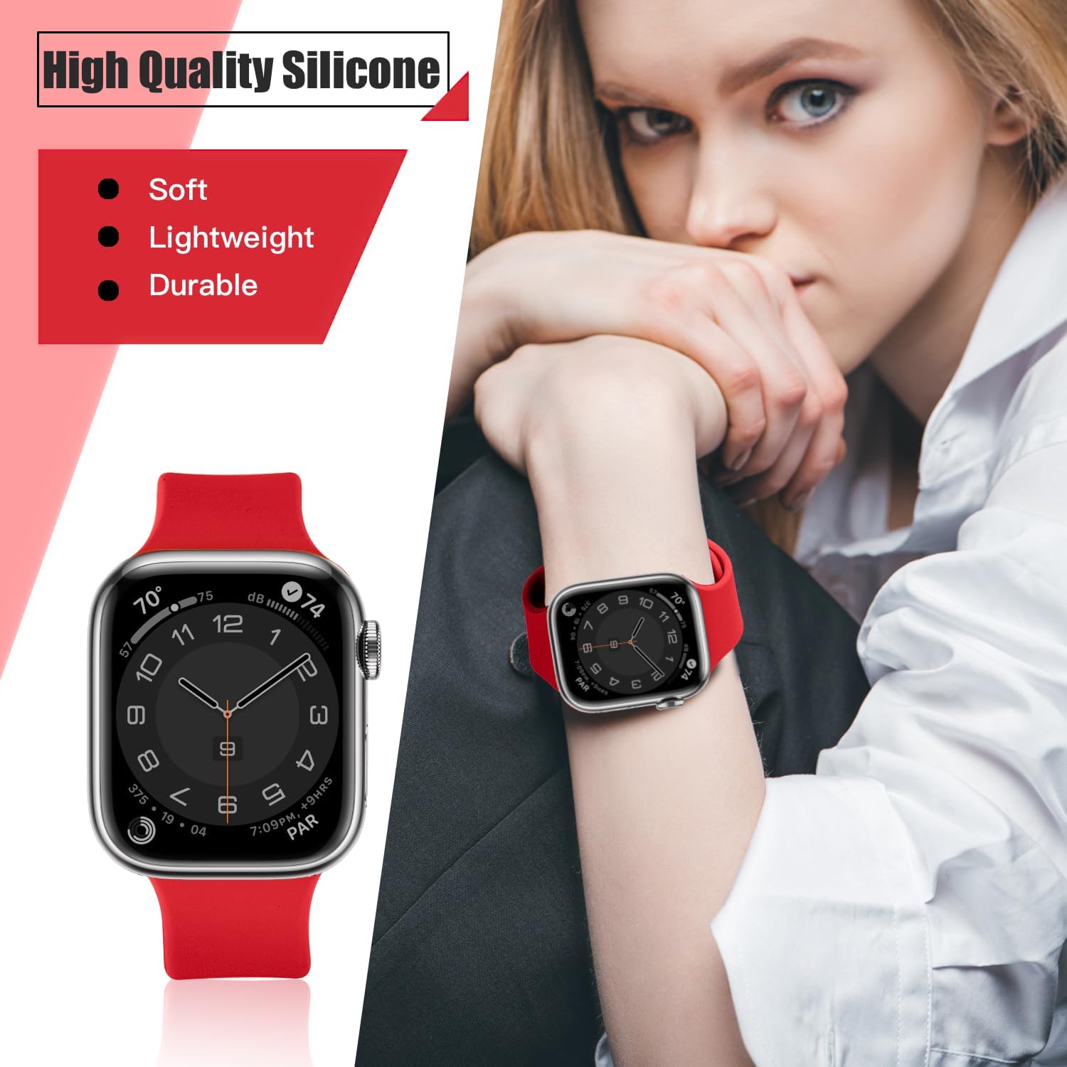 THWALK 6 Pack Sport Bands Compatible with Apple Watch Band Ultra 3/2/1 49mm, Series 11/10 46/42mm, 9/8/7 45/41mm, SE/6/5/4 44/40mm, 3/2/1 42/38mm for Women Men