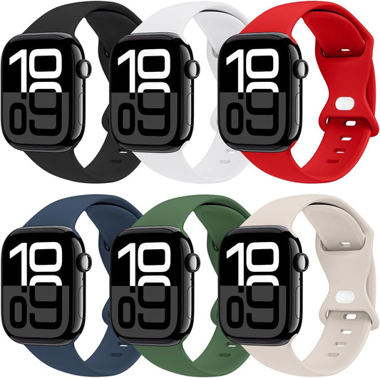 THWALK 6 Pack Sport Bands Compatible with Apple Watch Band Ultra 3/2/1 49mm, Series 11/10 46/42mm, 9/8/7 45/41mm, SE/6/5/4 44/40mm, 3/2/1 42/38mm for Women Men