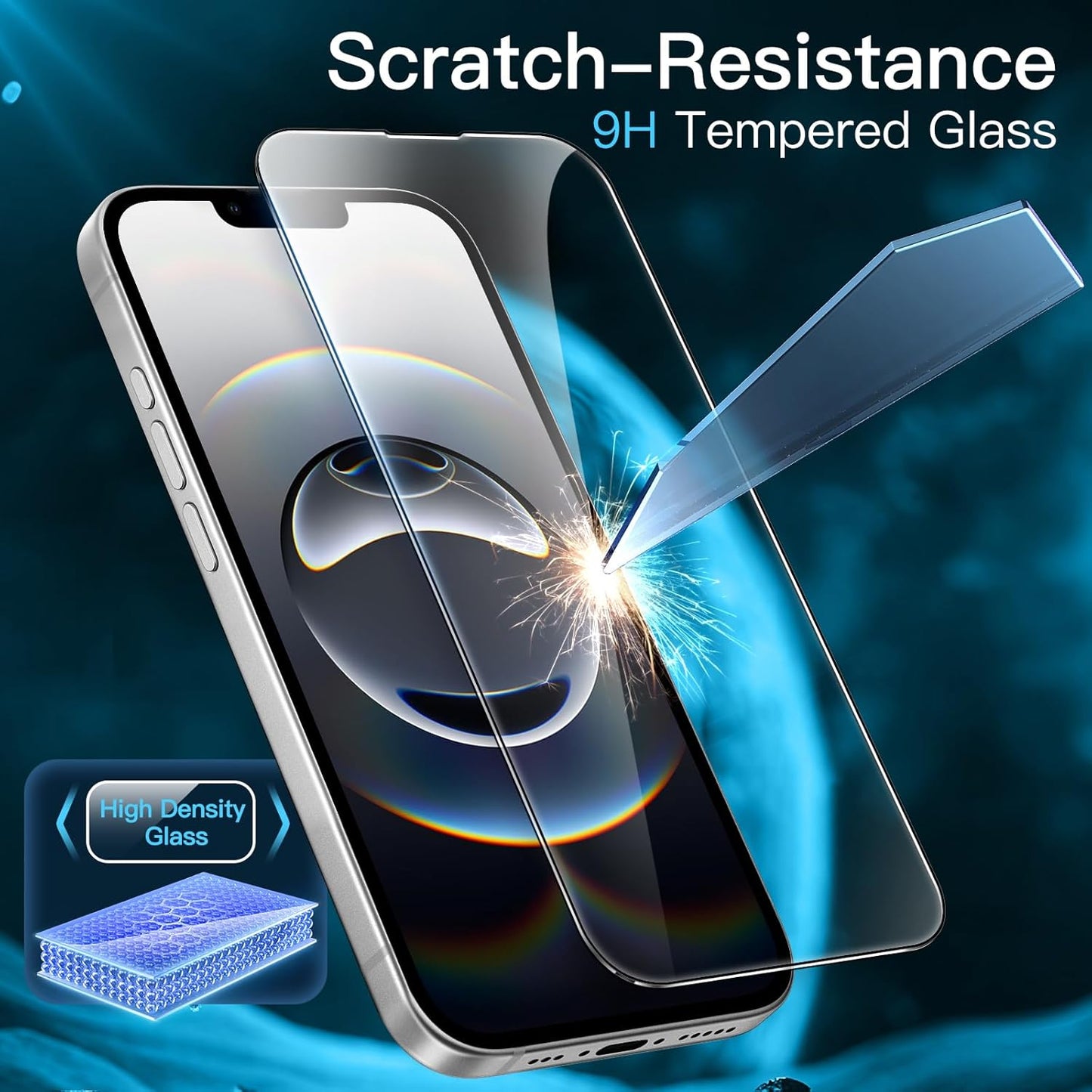 JETech Full Coverage Screen Protector for iPhone 16e 6.1-Inch 2025, 9H Tempered Glass Film, Case-Friendly, HD Clear, 3-Pack