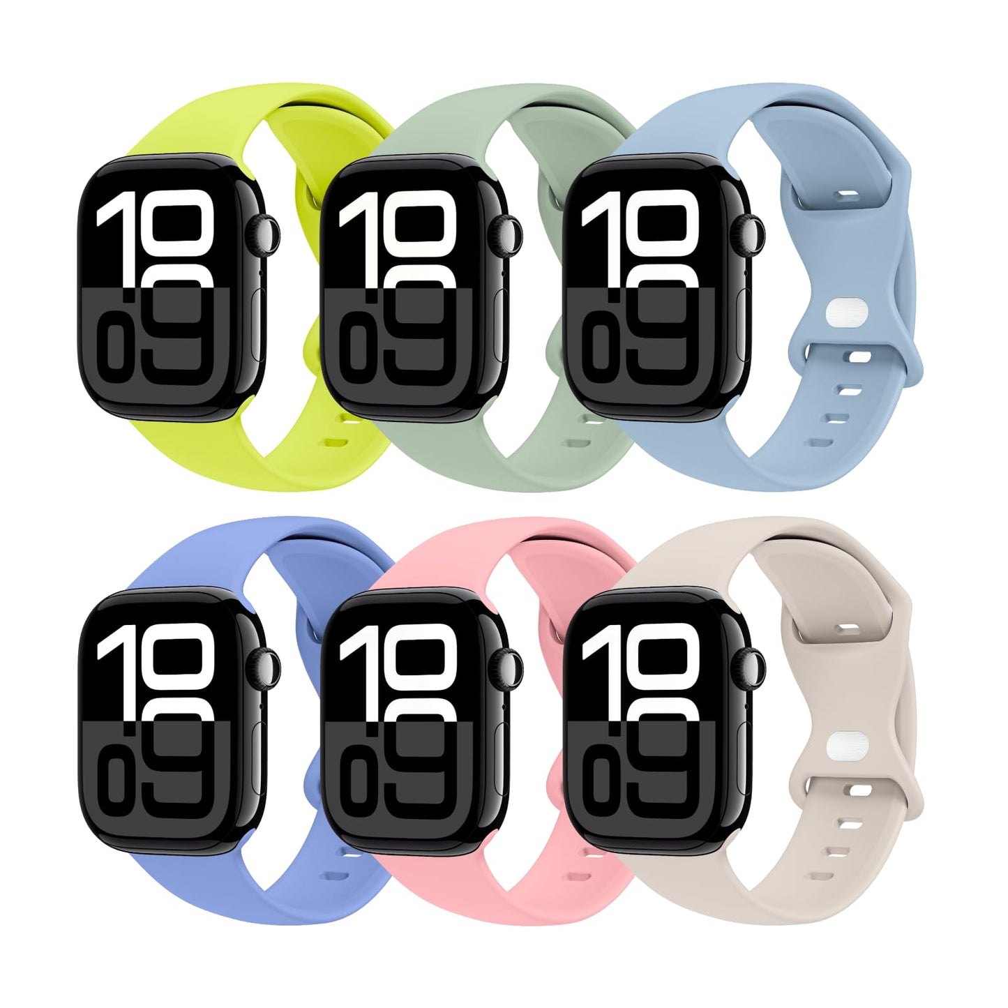 THWALK 6 Pack Sport Bands Compatible with Apple Watch Band Ultra 3/2/1 49mm, Series 11/10 46/42mm, 9/8/7 45/41mm, SE/6/5/4 44/40mm, 3/2/1 42/38mm for Women Men