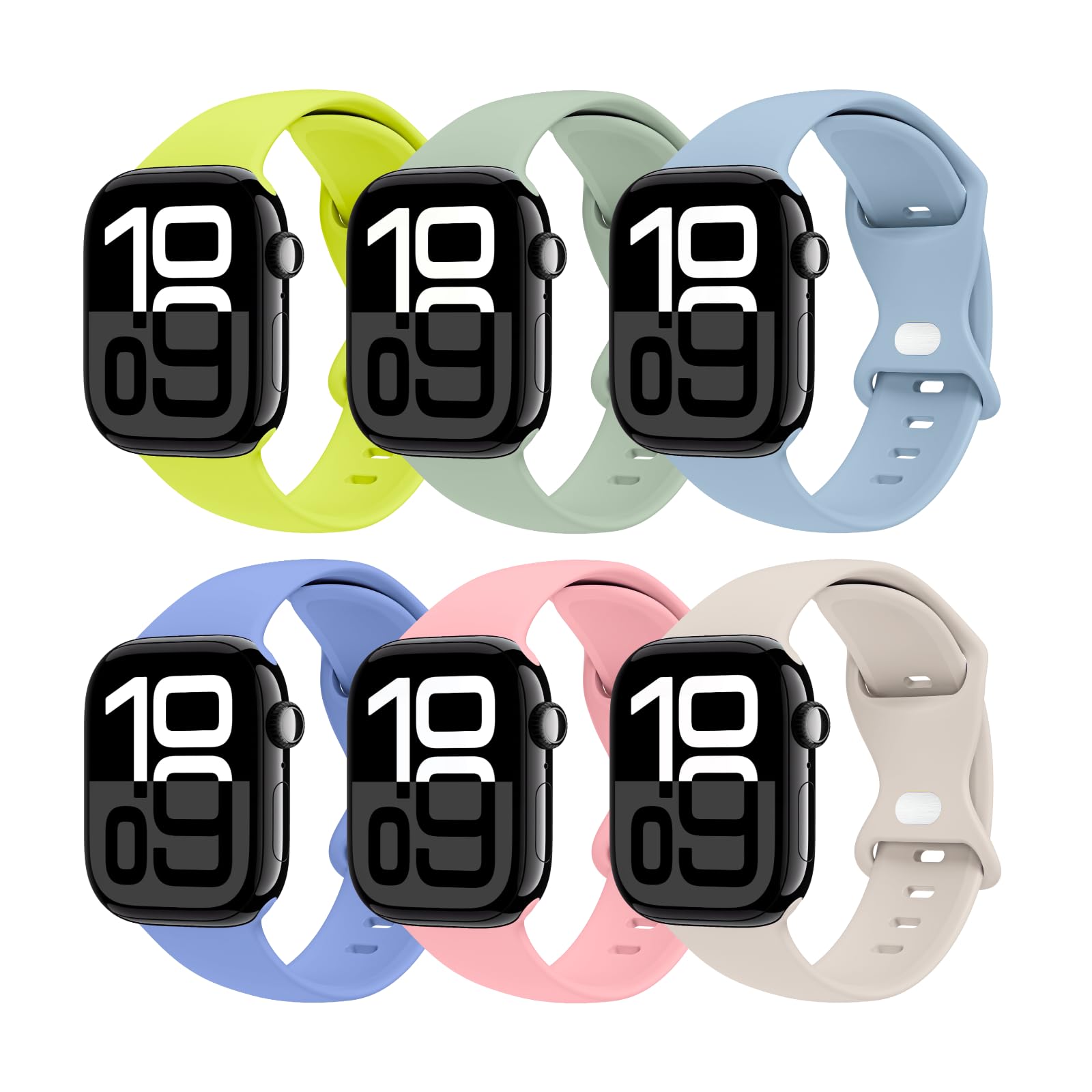 THWALK 6 Pack Sport Bands Compatible with Apple Watch Band Ultra 3/2/1 49mm, Series 11/10 46/42mm, 9/8/7 45/41mm, SE/6/5/4 44/40mm, 3/2/1 42/38mm for Women Men