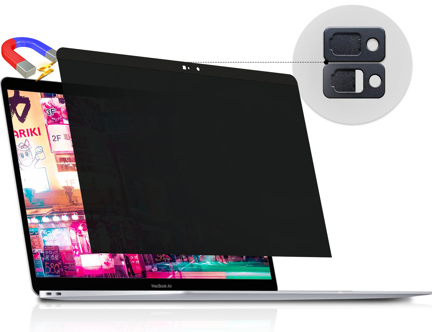 Magnetic Privacy Screen for Macbook Pro 13 Inch (2016-2022, M1, M2) / Macbook Air 13 in (2018-2021, M1), Removable Anti Blue Light Glare Filter for Mac 13In Laptop