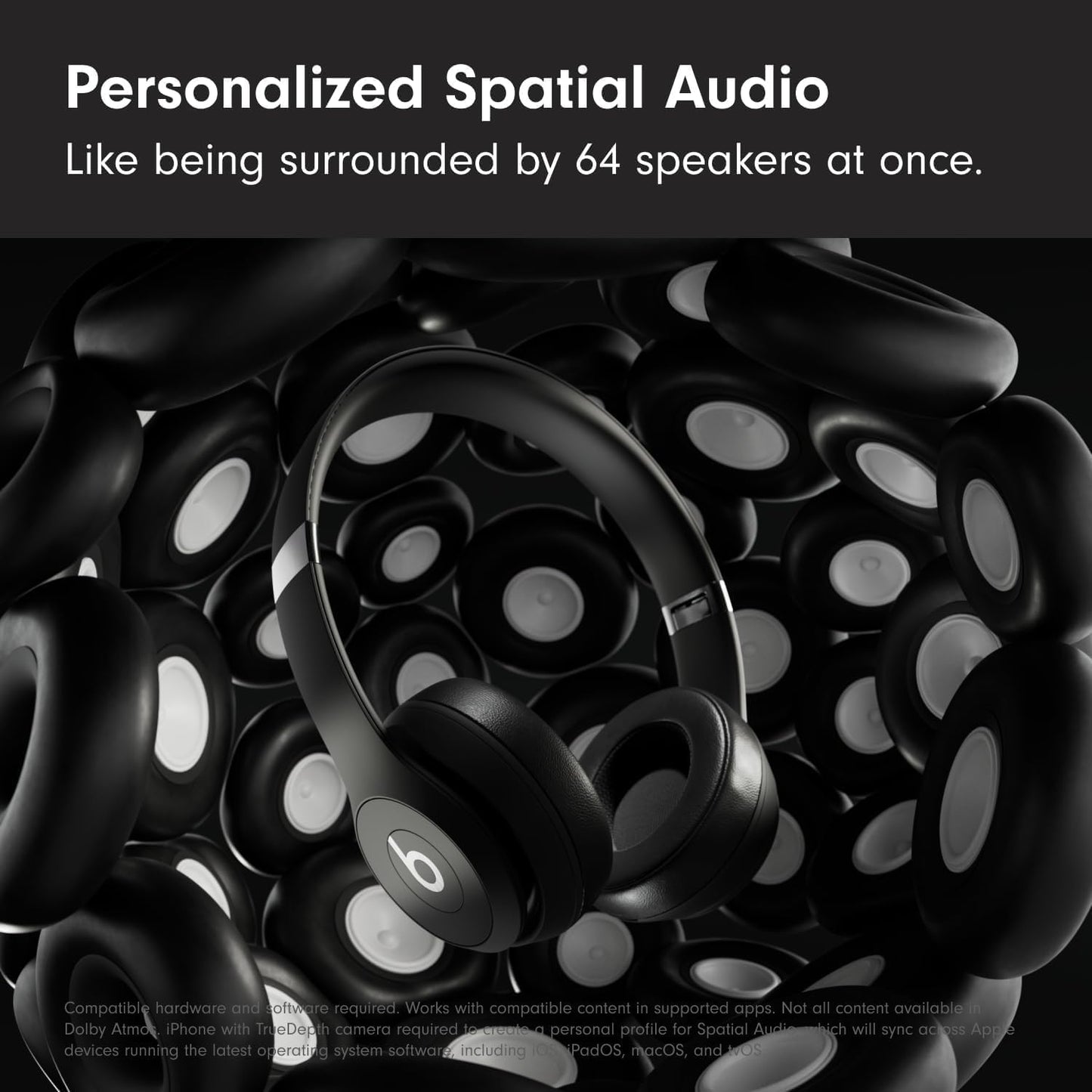 Beats Solo 4 - Wireless Bluetooth On-Ear Headphones, Apple & Android Compatible, Up to 50 Hours of Battery Life - Matte Black (Renewed Premium)