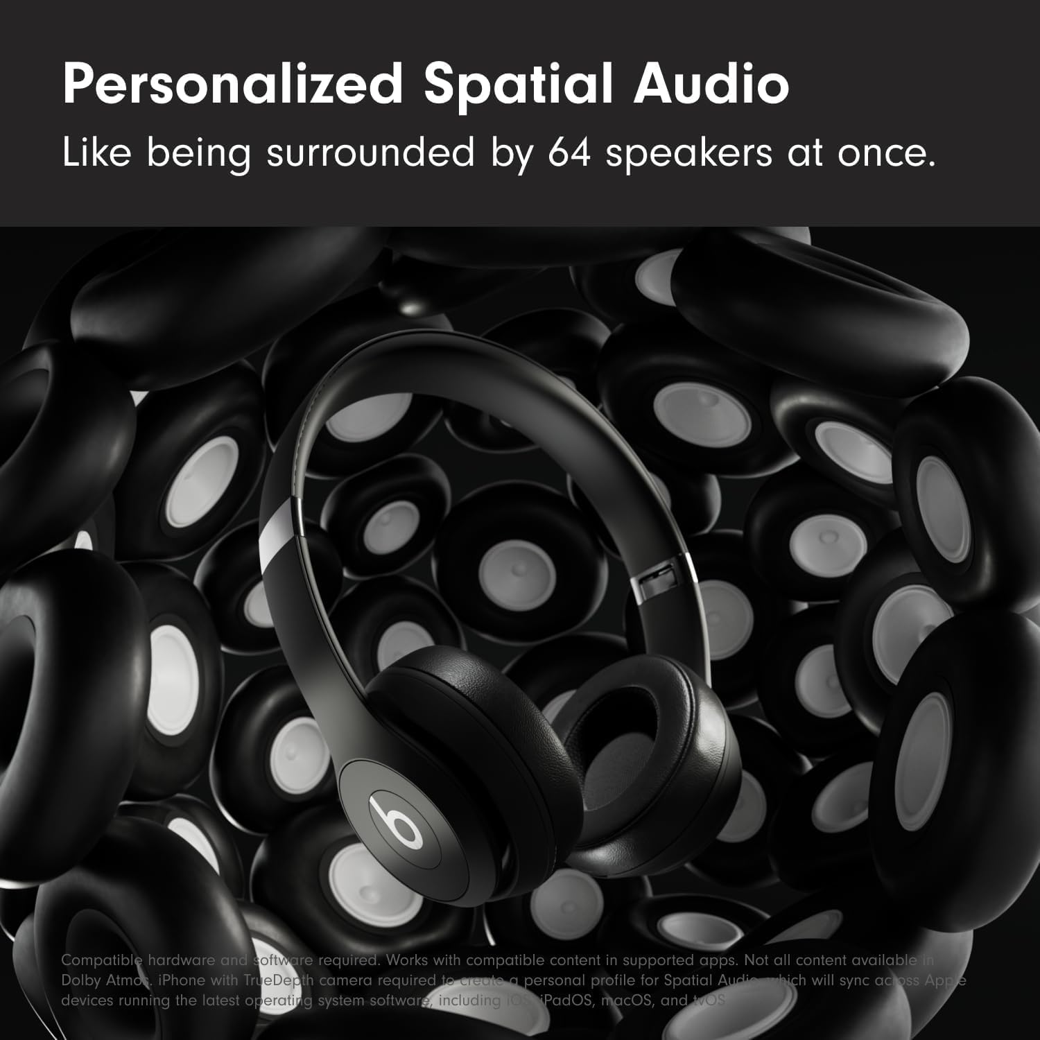 Beats Solo 4 - Wireless Bluetooth On-Ear Headphones, Apple & Android Compatible, Up to 50 Hours of Battery Life - Matte Black (Renewed Premium)
