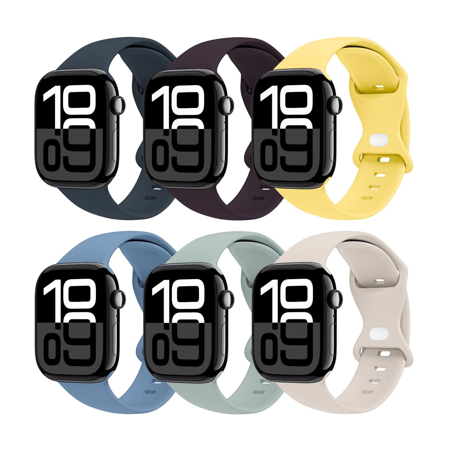THWALK 6 Pack Sport Bands Compatible with Apple Watch Band Ultra 3/2/1 49mm, Series 11/10 46/42mm, 9/8/7 45/41mm, SE/6/5/4 44/40mm, 3/2/1 42/38mm for Women Men