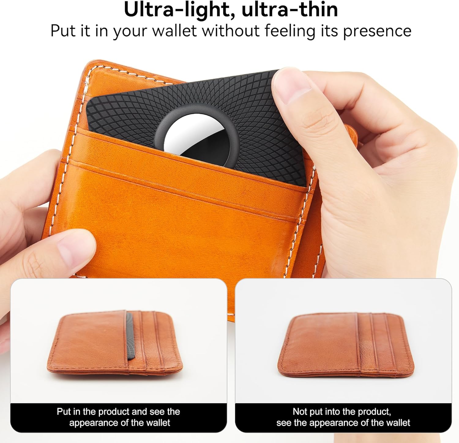 Compatible with Airtag Wallet Holder 2 Pack,Ultra Thin Card Case Compatible with Airtag,Card Holder for Purse, Handbag, Backpack Wallet, Clutch Bag