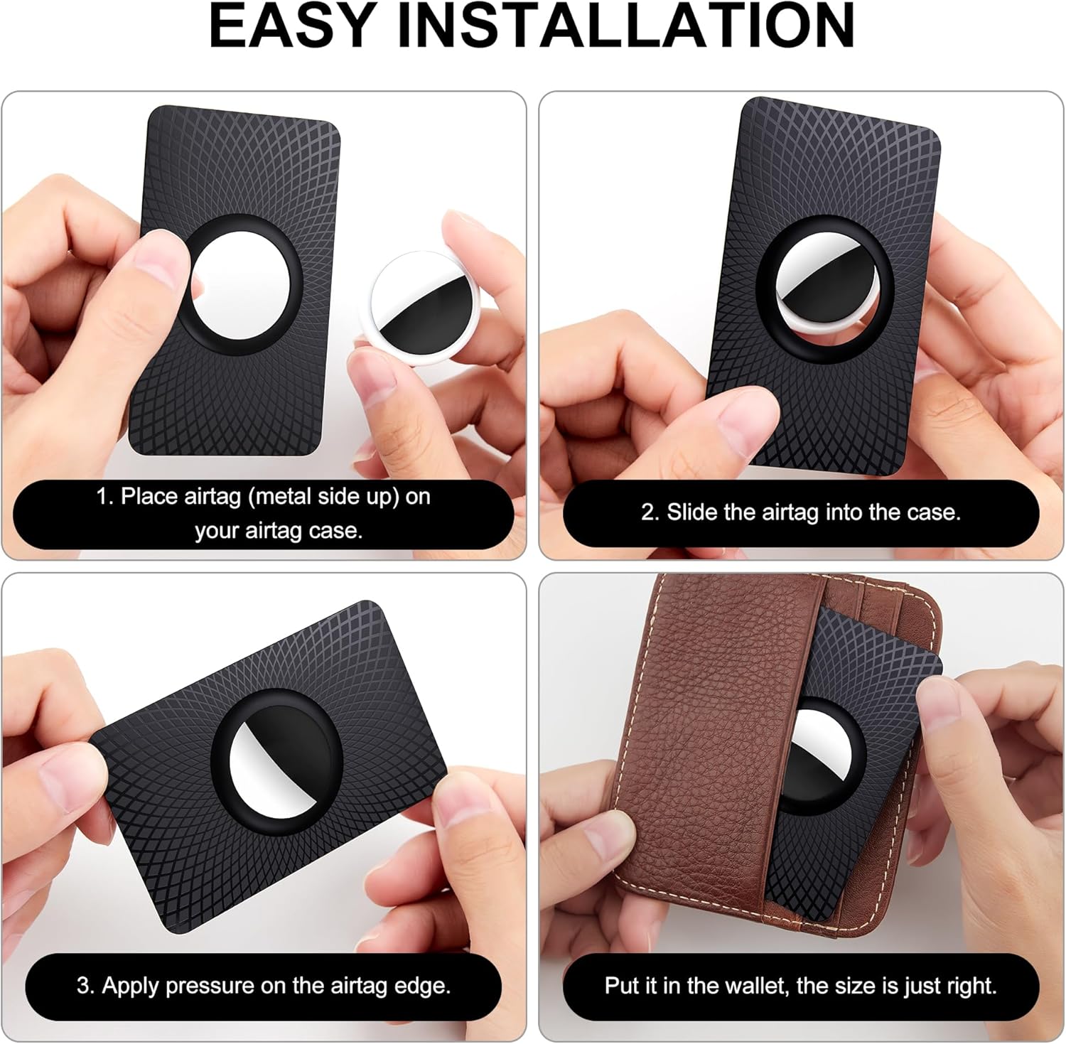 Compatible with Airtag Wallet Holder 2 Pack,Ultra Thin Card Case Compatible with Airtag,Card Holder for Purse, Handbag, Backpack Wallet, Clutch Bag