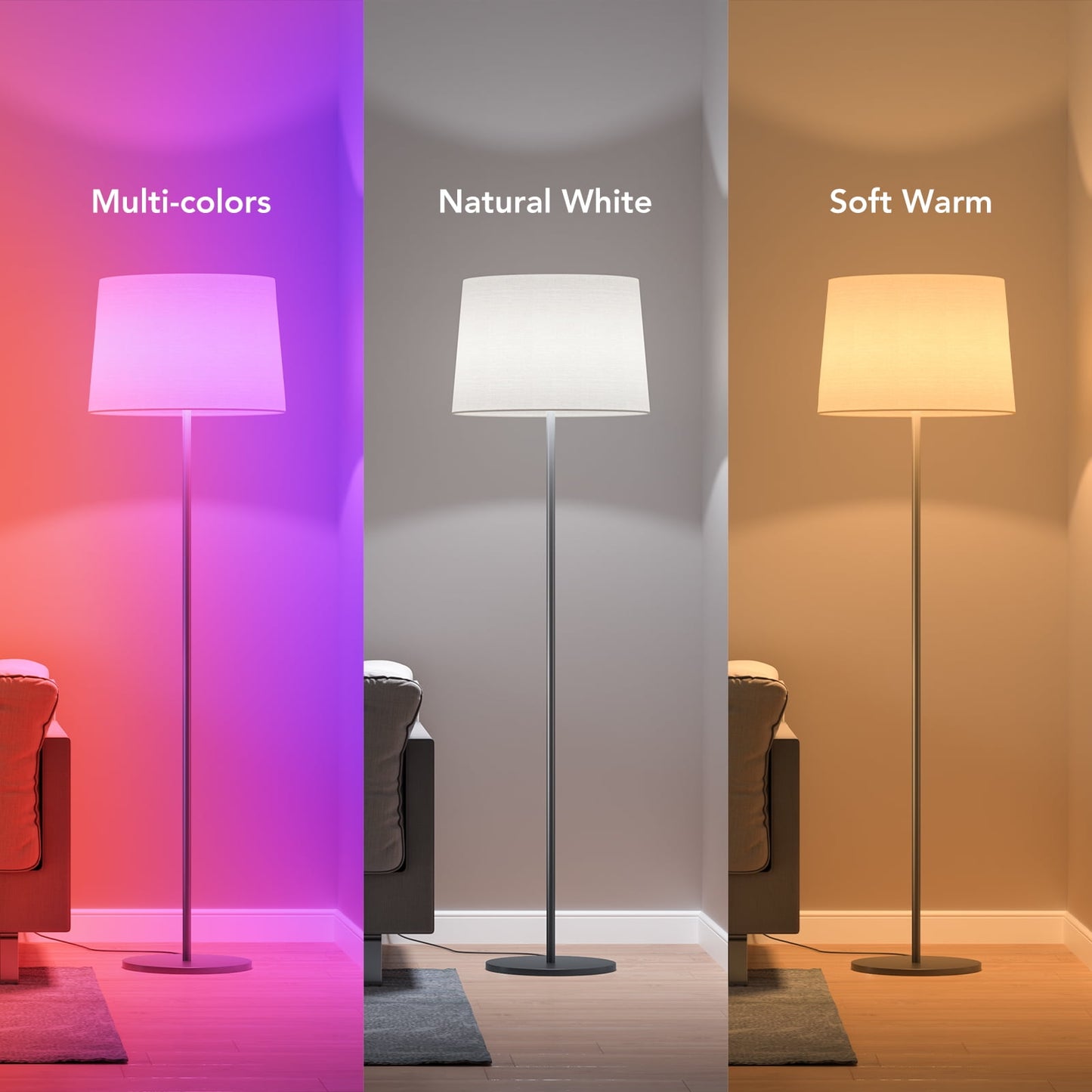 Govee Smart LED Bulbs A19 800LM, 9W RGBWW Color-Changing Light Bulbs, E26 Base, 2-Pack, WiFi + Bluetooth