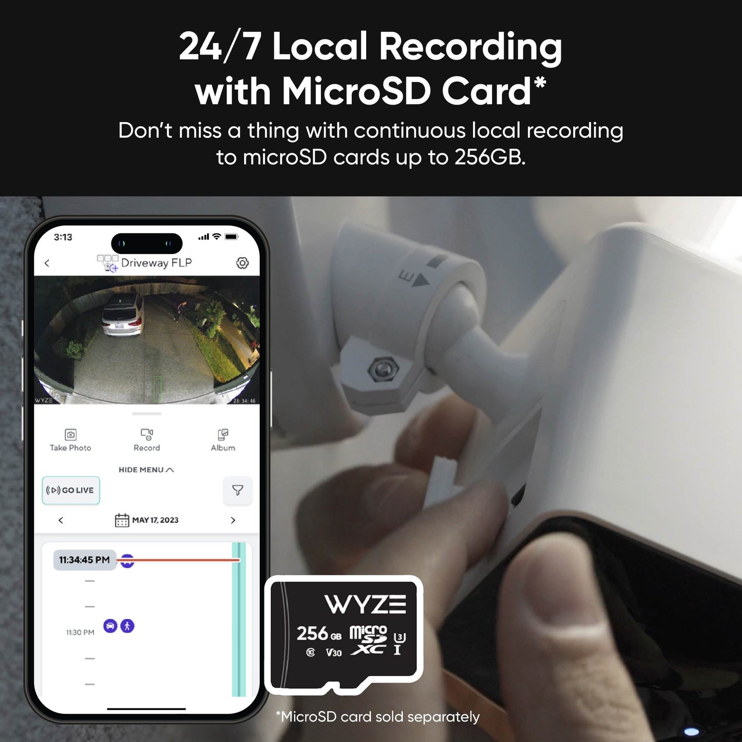 Wyze - Floodlight Camera Pro, 3000 Lumen LEDs, 180° Wide View, 2k HD Outdoor Wi-Fi Floodlight Home Security Camera - Black