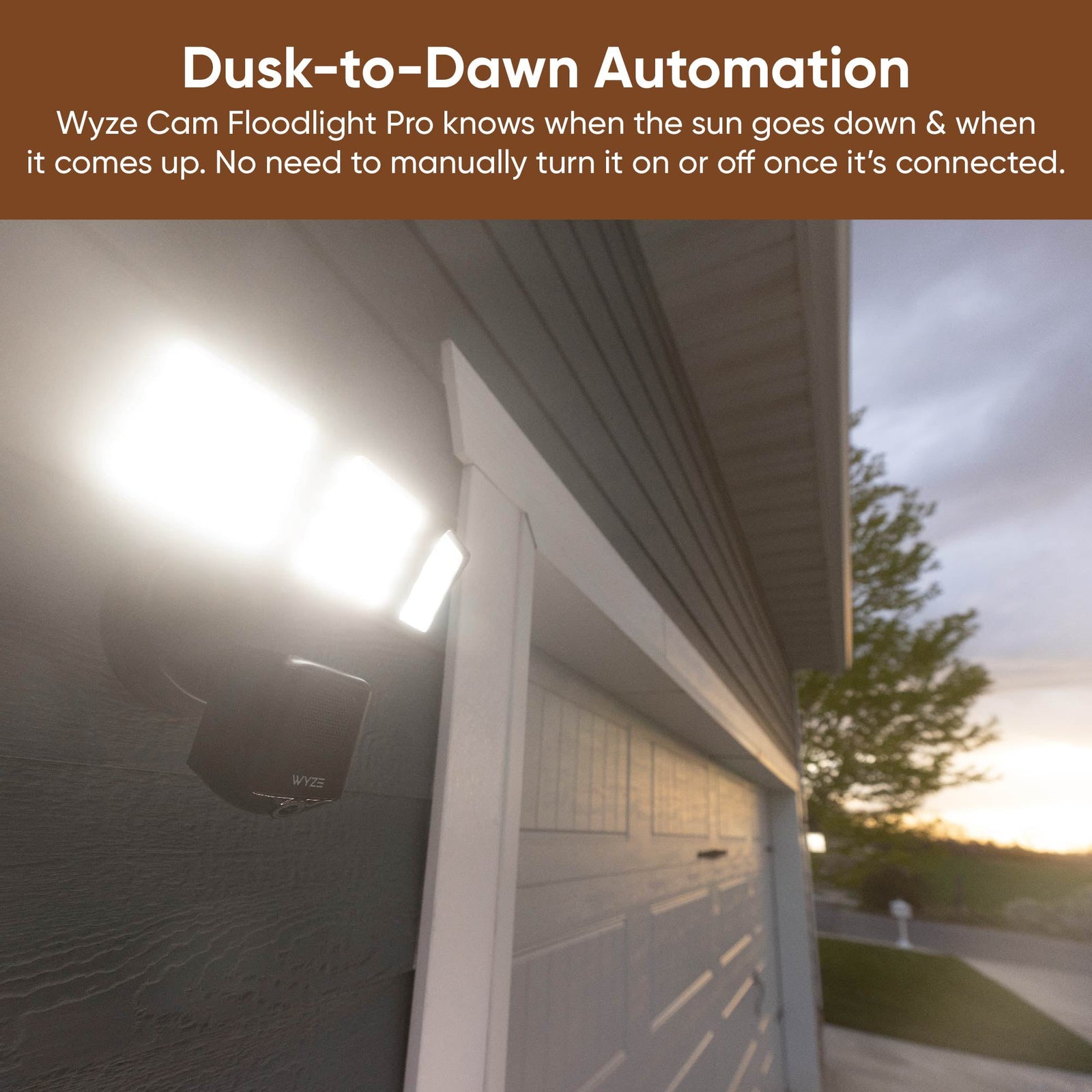 Wyze - Floodlight Camera Pro, 3000 Lumen LEDs, 180° Wide View, 2k HD Outdoor Wi-Fi Floodlight Home Security Camera - Black