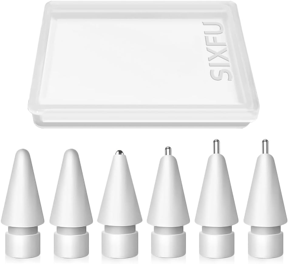 Upgraded Tips for Apple Pencil, Mix Replacement Pencil Tips for Apple Pencil 2nd/ 1st Gen/USB-C/Pencil Pro Tips(6 PCS)