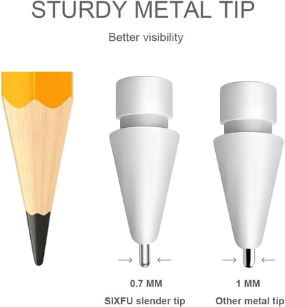 Upgraded Tips for Apple Pencil, Mix Replacement Pencil Tips for Apple Pencil 2nd/ 1st Gen/USB-C/Pencil Pro Tips(6 PCS)