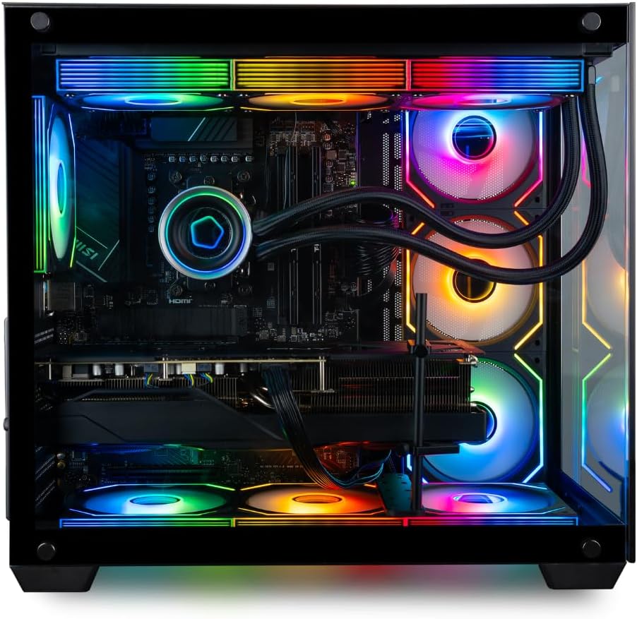 Panorama XL RTX 5090 Gaming Desktop - Intel Core Ultra 9 285K, 96GB DDR5 RAM, 4TB NVMe Gen4 SSD, WiFi 6E + BT 5.4, HDMI, RJ45, Windows 11 Pro - Best 2024 RGB Prebuilt Tower Computer for Gamers