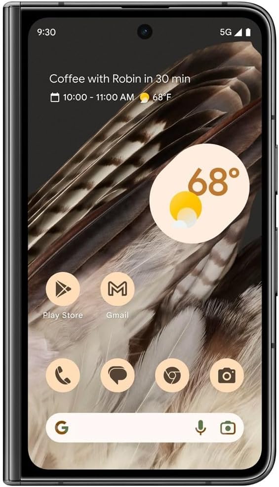 Google Pixel Fold - Unlocked Android 5G Smartphone with Telephoto Lens and Ultrawide Lens - Foldable Display - 24-Hour Battery - Obsidian - 256 GB (Renewed)