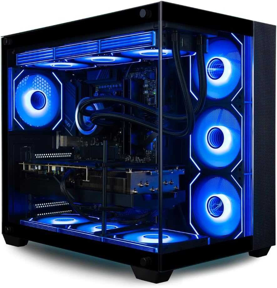 Panorama XL RTX 5090 Gaming Desktop - Intel Core Ultra 9 285K, 96GB DDR5 RAM, 4TB NVMe Gen4 SSD, WiFi 6E + BT 5.4, HDMI, RJ45, Windows 11 Pro - Best 2024 RGB Prebuilt Tower Computer for Gamers