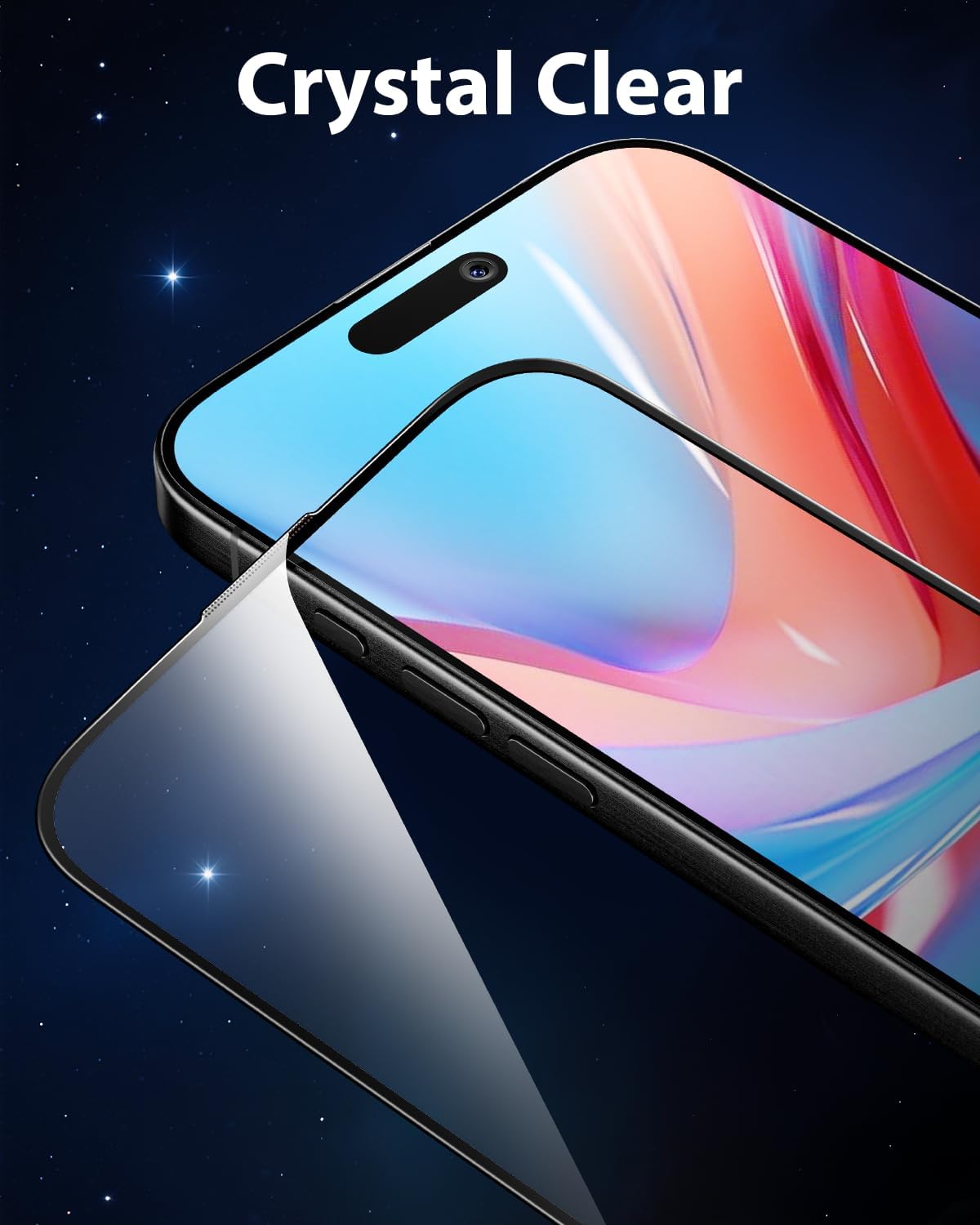 Mkeke for iPhone 16 / iPhone 15 Screen Protector 3 Pack [9H+ Tempered Glass] [15FT Military-Grade Drop Protection] Shockproof Full Edge Coverage
