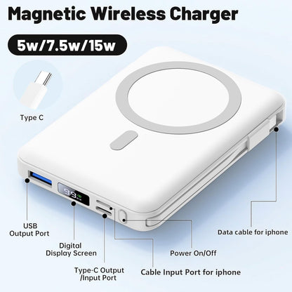 Azmuth for Magsafe Battery Pack, 10000mAh Magnetic Power Bank 22.5W PD Fast Charging with LED Display Wireless Portable Charger for Magsafe with Stand for iPhone 17/16/15/14/13/12/Pro/Pro Max