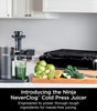 Ninja JC151 NeverClog BPA-Free Cold Press Juicer with Total Pulp Control and 2 One-Touch Programs (Machine Gray, Renewed)