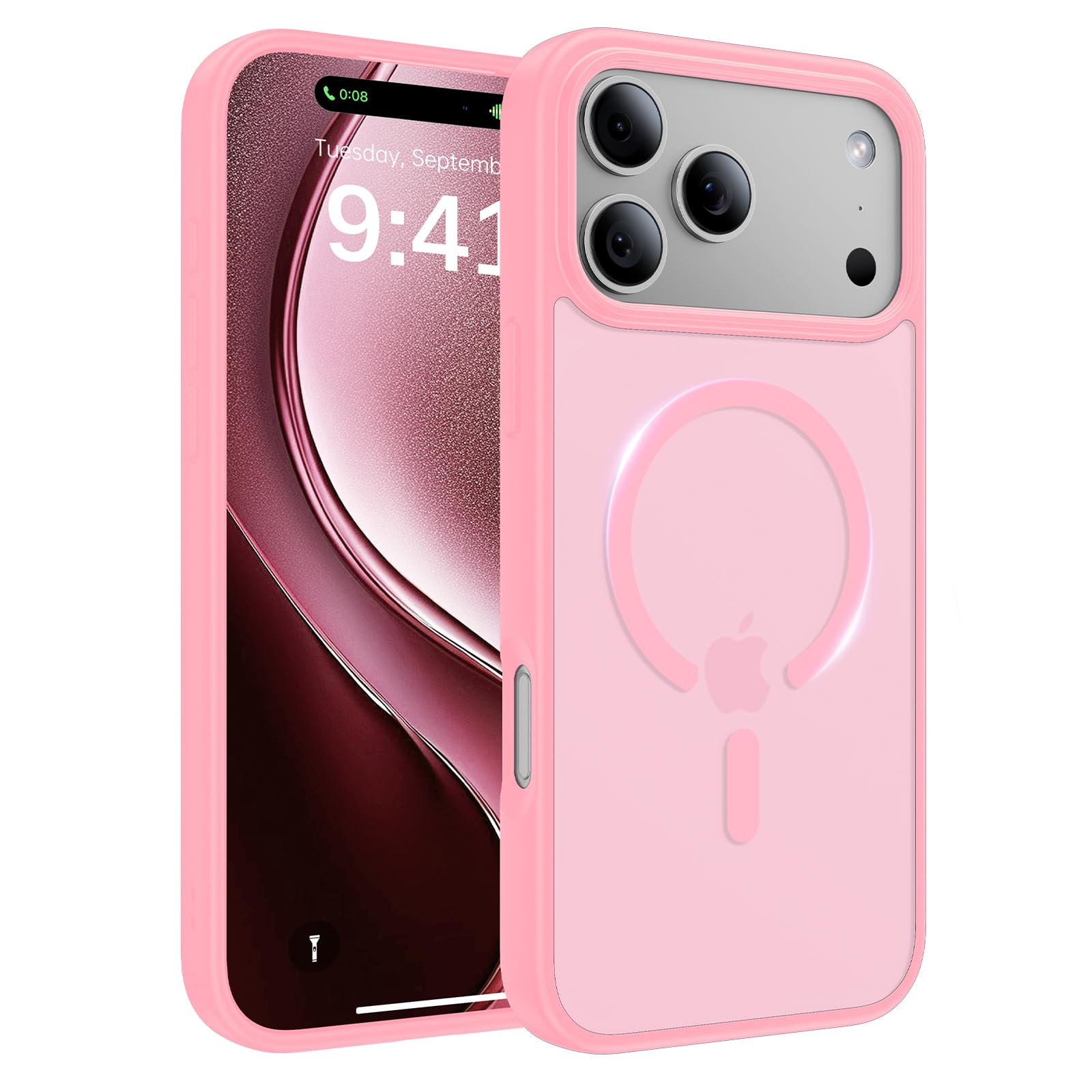 Magnetic for iPhone 17 Case, [Anti-Slip] [Military-Grade Drop Protection] [Camera Protection] Skin-Friendly Slim Translucent Shockproof Protective for iPhone 17 Phone Case, Crystal Clear