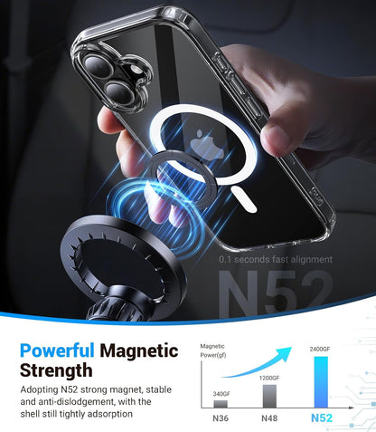 Magnetic for iPhone 17 Case, [Anti-Slip] [Military-Grade Drop Protection] [Camera Protection] Skin-Friendly Slim Translucent Shockproof Protective for iPhone 17 Phone Case, Crystal Clear