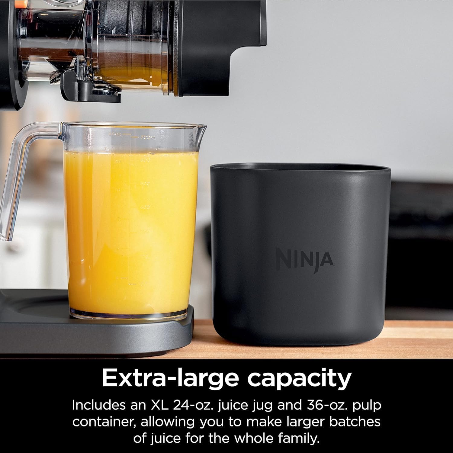 Ninja JC151 NeverClog BPA-Free Cold Press Juicer with Total Pulp Control and 2 One-Touch Programs (Machine Gray, Renewed)