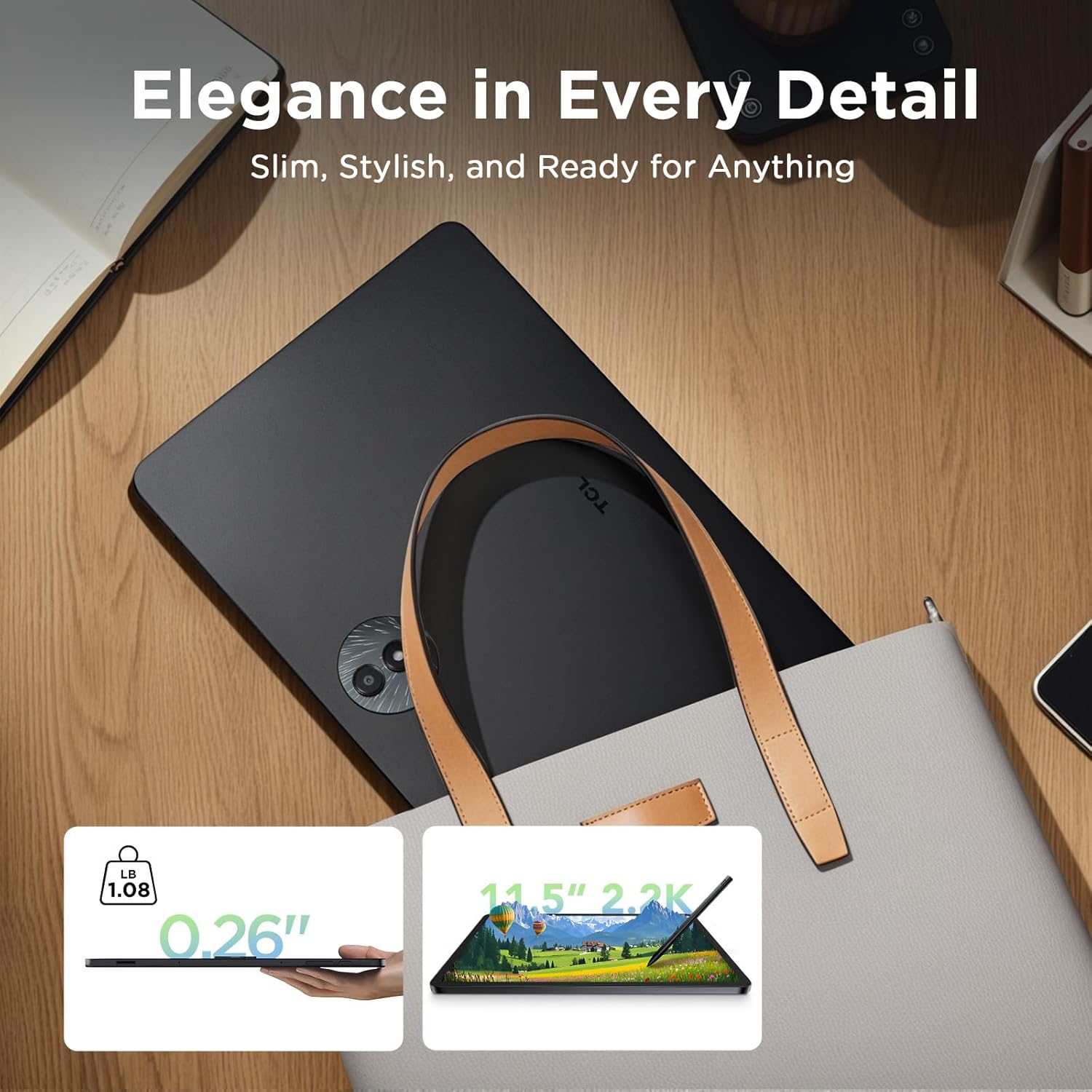 TCL NXTPAPER 11 Plus Android Tablet, 11.5" 120Hz 2.2K Drawing Pad & Digital Notebook, Stylus Included, NXTPAPER 4.0 Display, AI Tools, 8+8GB RAM, 256GB Storage, 8000mAh Battery, Onyx Black