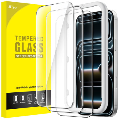 JETech Full Coverage Screen Protector for iPhone 16e 6.1-Inch 2025, 9H Tempered Glass Film, Case-Friendly, HD Clear, 3-Pack
