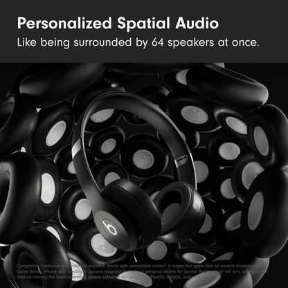 Beats Solo 4 - Wireless Bluetooth On-Ear Headphones, Apple & Android Compatible, Up to 50 Hours of Battery Life - Matte Black (Renewed Premium)