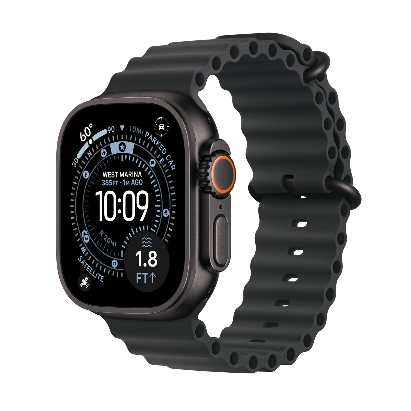 Apple Watch Ultra 3 [GPS + Cellular 49mm] Running & Multisport Smartwatch w/Rugged Titanium Case w/Black/Charcoal Trail Loop - M/L. Satellite Communications, Advanced Health & Fitness Tracking